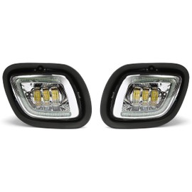 Kojem Bumper Fog Light Set LED Compatible with 2008-2017 Freightliner Cascadia w/Stripe Full LED Projector Pair Front Replacement for A06-51909-001 A06-51908-001 A06-51909-000 A06-51908-000