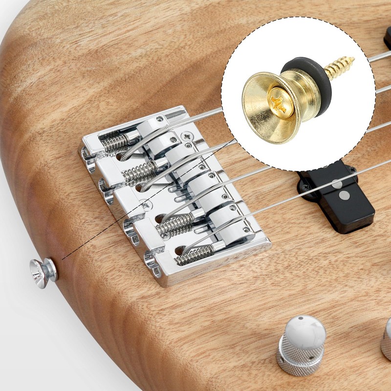 sourcing map Guitar Strap Button Buckle Lock Metal Small End