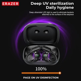 ERAZER XF23 Open Headphones UVC Ultravilet Disinfection OWS Touch Screen Wireless Earbuds Bluetooth HIFI Stereo Headset For Listening To Music & Calling,UV Cleaning Earphone