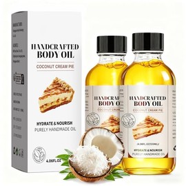 Aceite Corporal Coconut Cream Pie (Paquete De 2) - Aroma Duradero A Coco Y Vainilla, Fórmula No Grasa De Rápida Absorción Con Aceite De Almendras Y Jojoba Para Una Piel Suave Y Tersa, 113 Ml