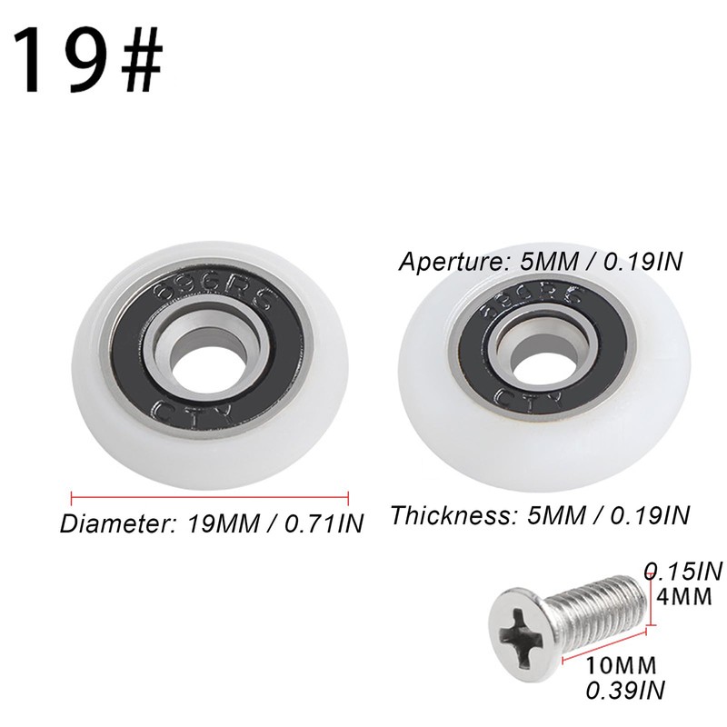 Qikuver Shower Door Roller, 4 Sets Shower Door Rollers Runners