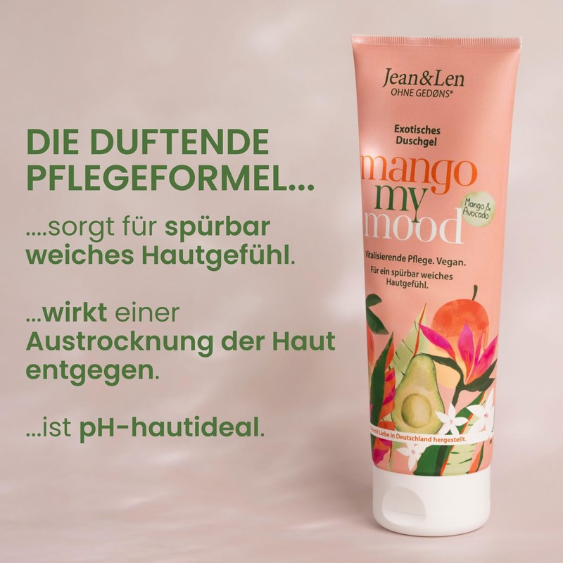 Jean & Len Exotic Shower Gel Mango & Avocado, Revitalising