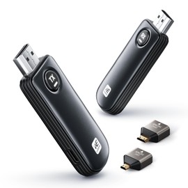 WELUSOPU HDMI Wireless 4K Decoding, Wireless HDMI Transmitter and Receiver 1080P Output, 2.4G/5G Stable Transmiting, No App, 165FT/50M for Streaming Video Audio from Laptop/PC to Monitor/TV/Projector