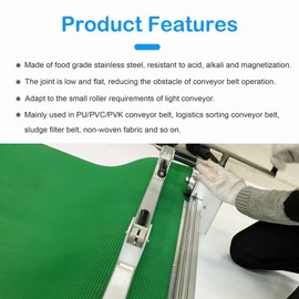 12'' U1 Conveyor Belt Splicer Stainless Steel Wire Hooks Belt Fastener PVC Conveyor Belt Joint Buckle Needle Buckle Belt Type （Box of 12）