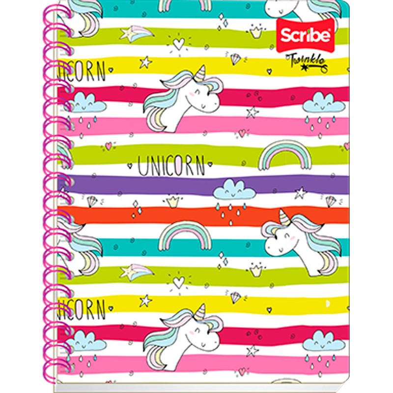 Scribe, TWINKLE, Cuaderno Profesional Espiral Doble de Pasta Semi Rígida,