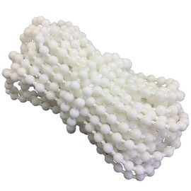 FQTANJU 10 Yards Roller and Roman Shade Blind Beaded Chain Cord，White Plastic Roller Blind Beaded Chain Repair，Roller Curtain Bead Rope,Blind Beaded Cord for Roller Blind Fitting