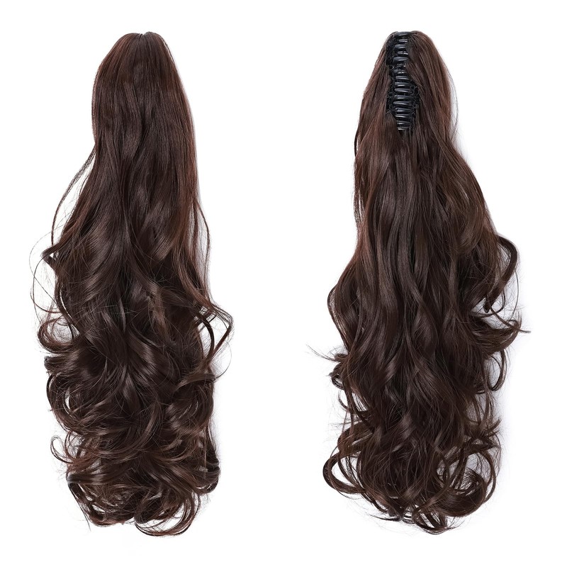TESS Ponytail Clip Extensions, 45 cm Wavy Ponytail Hairpiece, #M4
