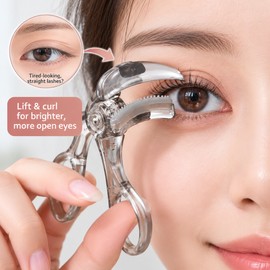 Eyelash Curler with Built-In Comb – Wide-Angle and Partial Curling Options for Easy Everyday Eye Makeup