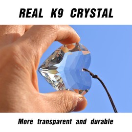 stino 2PCS Heart Crystal Sun Catcher Prisms, STINO Hanging Suncatchers with Glass Prism Decor, Rainbow Maker for Windows, Room, Kitchen, Garden Crystal Decor (1, Heart Clear 2Pcs)