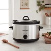 Crock-Pot 5-Quart Smudgeproof Round Manual Slow Cooker with Dipper, Silver