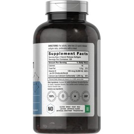 Horbäach Calcium 1200 mg with Vitamin D3 | 240 Softgels | 5000 IU Vitamin D3 | Absorbable Calcium Supplement | Non-GMO, Gluten Free Calcium Supplement