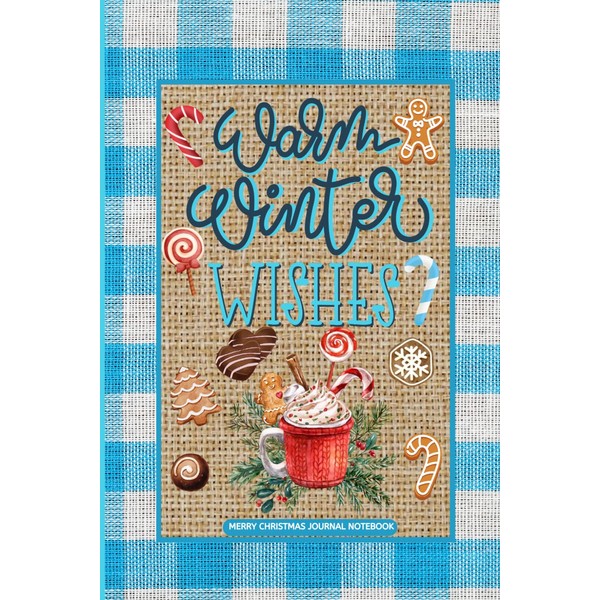 Warm Winter Wishes - Merry Christmas Journal Notebook: Light blue