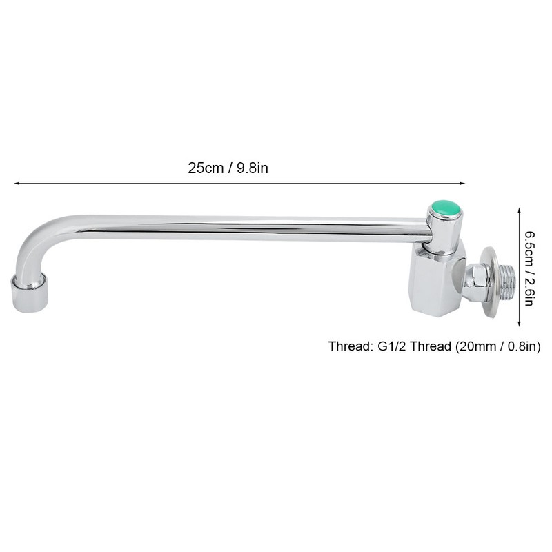 Copper Alloy Silver Wall‑Mounted 360 Degree Rotating Faucet Semi‑Automatic Kitchen