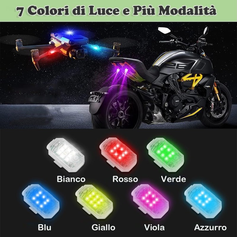 KEWAYO 4 Luci Strobe LED Wireless con Telecomando - 7