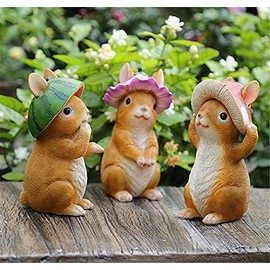 Champion Crafts Super Value Garden Ornament, Rabbit Cute Wind of Kasuga, Fairytale Series, Figurine, Resin Decoration (Set of 3)