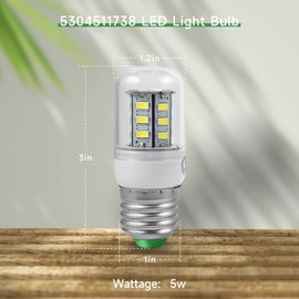 ELIUNG 2 Pack 5304511738 LED Refrigerator Light Bulb Suitable for Ken-More Cro-sley Refrigerator Replace AP6278388 PS12364857 4584444 Refrigerator Bulb (220V-240V White Light)