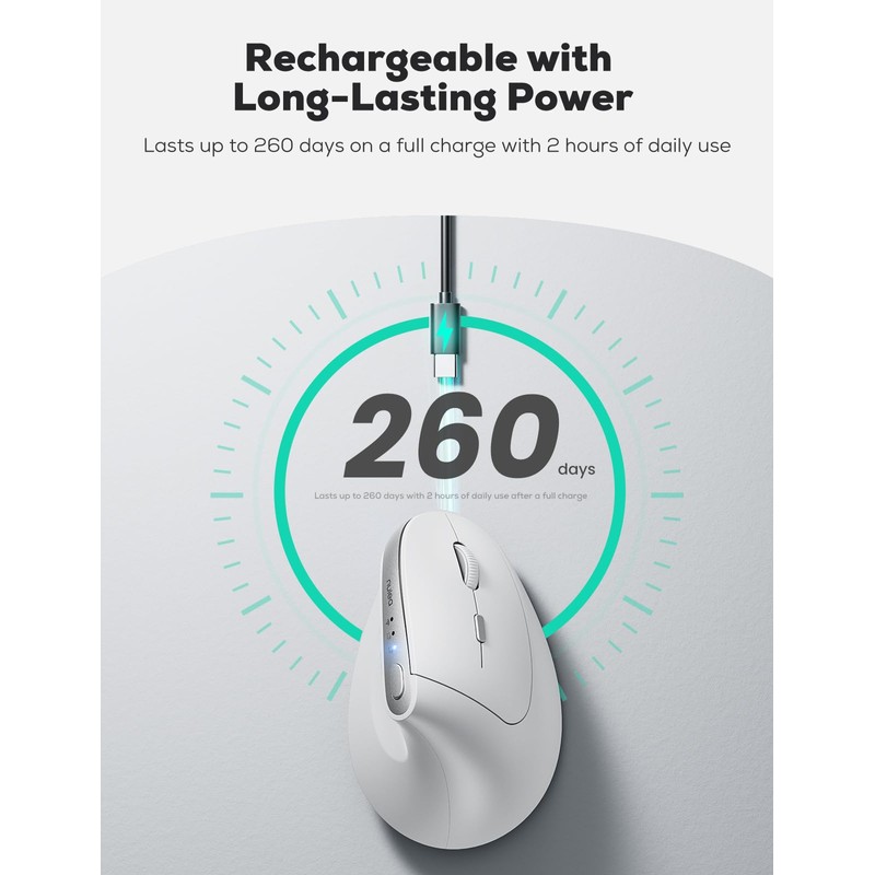 Nulea MD280 Ergonomic Vertical Wireless Mouse - Bluetooth & 2.4G