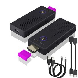 HDMI Wireless Transmitter and Receiver 1080P@60Hz,Plug and Play Wireless HDMI Extender Kit, 2.4G/5G Dual Band Wireless Display Adapter for Streaming Video from Laptop/PC to TV/Projector/Monitor,Purple