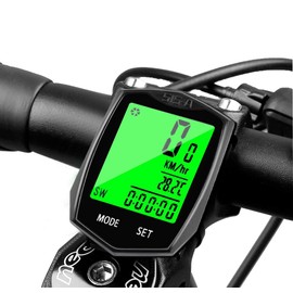 SEISSO Bike Computer Speedometer, Wireless Waterproof Cycling Odometer, Smart Sensor, Auto Wake-up, Multi-Function Bicycle Speed Tracker with LCD Backlight Display