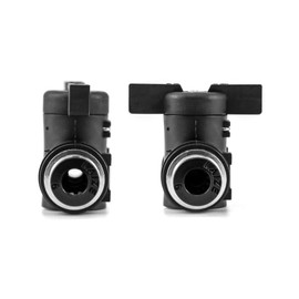 QWORK® Pack of 2 Pneumatic Connectors, Plastic Ball Valve with Stopcock, for Quick Connection of Air Lines (Diameter 6 mm)