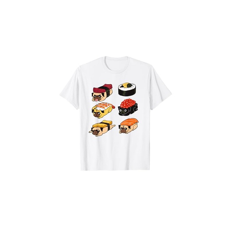 Funny Sushi Pug Japanese Sushi Pug Food Lover T-Shirt