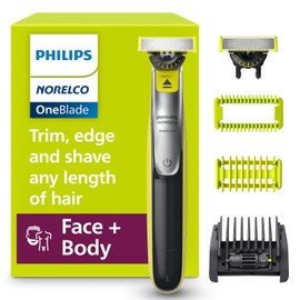 Philips Norelco OneBlade 360 Face + Body Hybrid Cortadora y afeitadora eléctrica QP2834/70