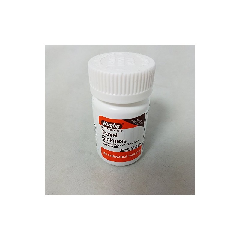 Travel Sickness Chewables 25MG 100 Count per Bottle (8 Pack)