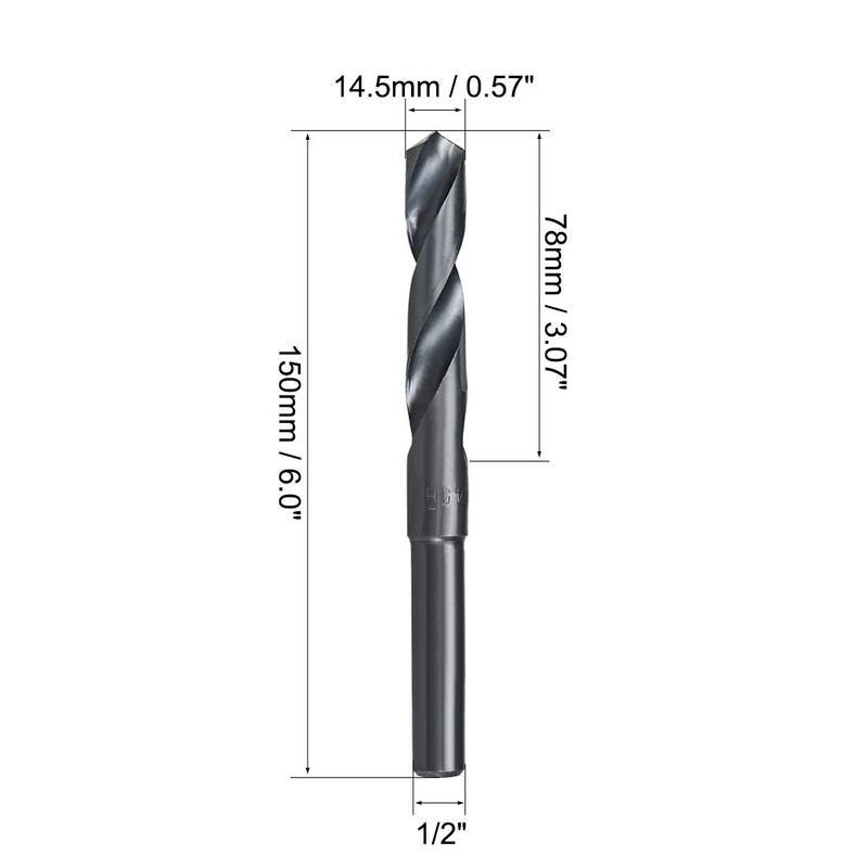 sourcing map Reduced Shank Drill Bit 14.5mm High Speed Steel