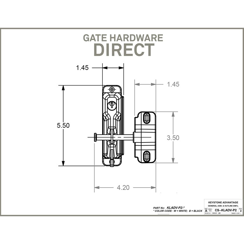 Keystone Black Nylon Polymer Key-Lockable Latch | 2 Sided |