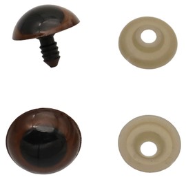 60Pcs 18mm Large Brown Plastic Safety Eyes Craft Safety Eyes DIY Eyes with Washers for Plush Animal Teddy Bear Doll Puppet Crafts