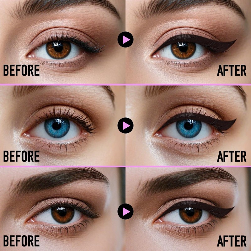 KIMUSE 2PCS Eyeliner Stamp, Wing Cat Eye Stamp, Waterproof Smudge