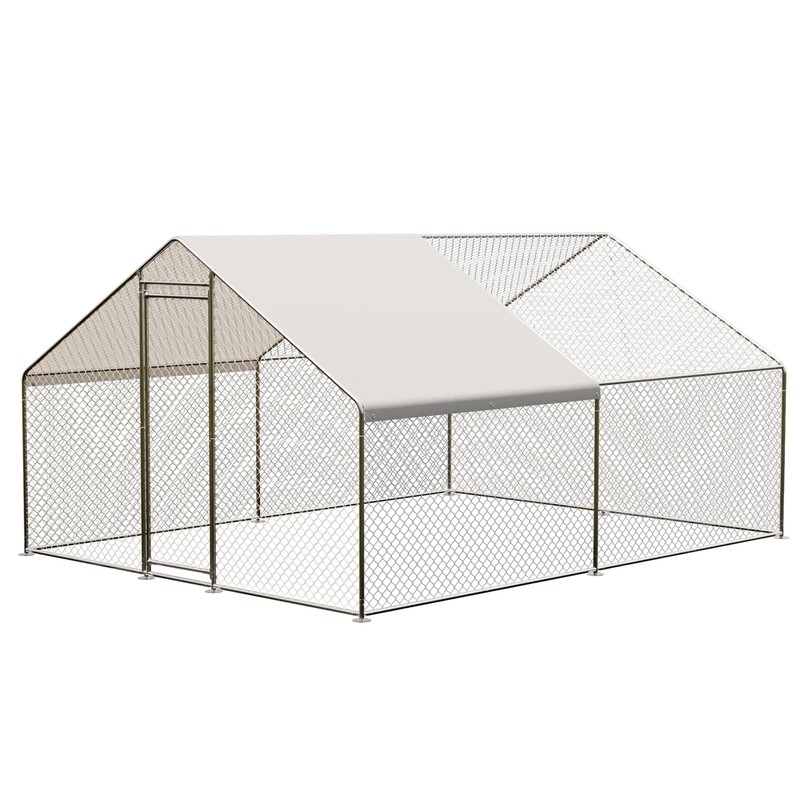 Large Metal Chicken Coop, Outdoor Chicken Run with Waterproof and