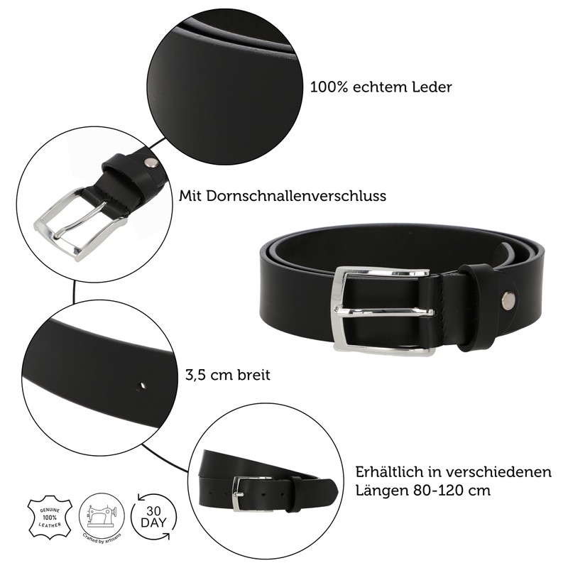 Gusti Kaj Real Leather Belt with Silver Buckle Belt Business