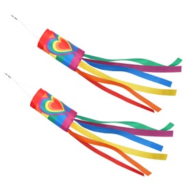 2 Pieces Rainbow Windsock, Colorful Spiral Windsocks Hanging Decoration, 100CM Windsock Flag for Outdoor Garden Patio Backyard Festival Celebrations Decoration