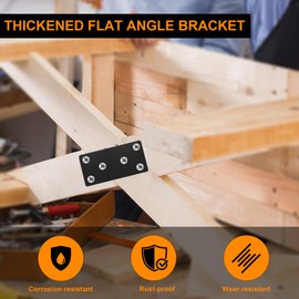 5 PCS 60x38MM & 5 PCS 80x40MM Black Stainless Steel Flat Joining Plates - Perfect for Wall Plate Hangers, Sleeper Supports, Composite Decking Screws, and Fence Post Repair