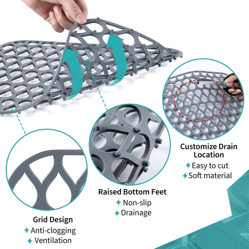 Dunkive 3 Pack Sink Mat and Sink Saddle Set, Sink