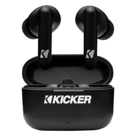 KICKER TWS2 True Wireless Earbuds, Bluetooth Earbuds with Microphone, Environmental Noise Cancelling, Wireless Earphones for Android and iOS, Fast Charging Case USB-C with 24 Hours of Playtime