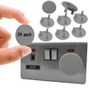 24 Pack Grey Plug Socket Covers UK, Child Baby Plug