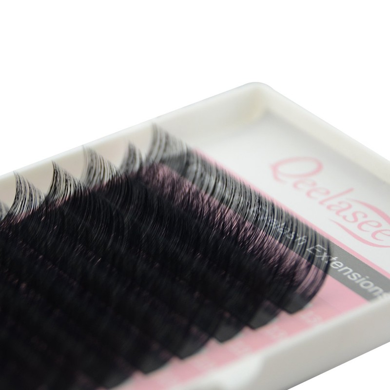 Qeelasee Faux Mink Silk Eyelash Extensions 0.03mm D Curl 13mm