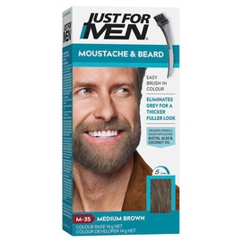 Just For Men Moustache & Beard Brush-In Colour Gel M-35 Medium Brown