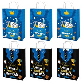 12 Pcs Father's Day Religious Gift Bags Happy Father's Day Goodie Bags with Handles Paper Treat Bags for Fathers Day Party Supplies
