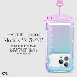 Case-Mate - Funda Impermeable para teléfono con Burbujas IP68, diseño de Burbujas de jabón para Viajes, Playa, Crucero, artículos Esenciales para teléfonos de hasta 6.8 Pulgadas, con cordón Cruzado