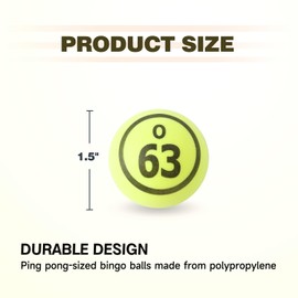 GSE Games & Sports Expert 1.5" Bingo Balls - Ping Pong Size Balls for Large Bingo Cage, Bingo Calling Balls for Parties, Prize Raffles, Family Game Nights (Multi-Color - Double Numbered)