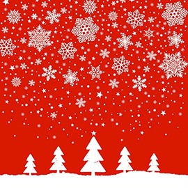 20 Napkins Snow Crystals Over Trees Winter Christmas Table Decoration 33 x 33 cm