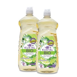 KUXTAL Detergente para Trastes 2 Piezas | Amigable con las Manos | Biodegradable con Certificación OECD 301-A con Ingredientes Naturales | Aroma Cítrico