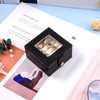 SANQIANWAN Small Leather Jewelry Box with Glass Top Mini Ring
