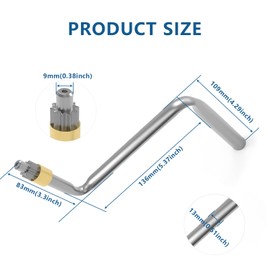 Upgraded Iron Truck Camper Crank Handle Pop Up Camper Crank Handle Fits Slide-in Truck Campers with 10 Tooth Gear On The End