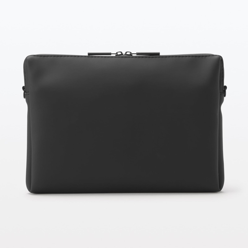 MUJI OHH68A4A Freely Combinable Storage Case, Rectangular, Thin, Large, Black,