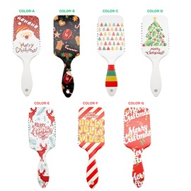 Onpalette Santa-Themed Christmas Hair Brush - Pain-Free Detangling for Wet/Dry Use, Great Holiday Gift (Color G)