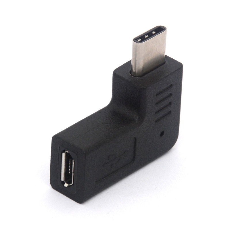Right Angle USB C Male to Micro USB Female OTG